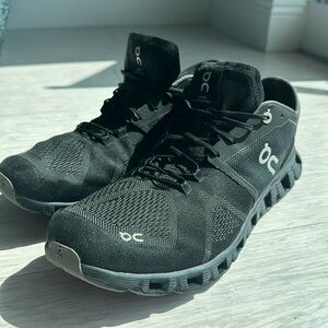 ON Men's Cloud X Sneakers, Black/Asphalt, 12.5 Medium US